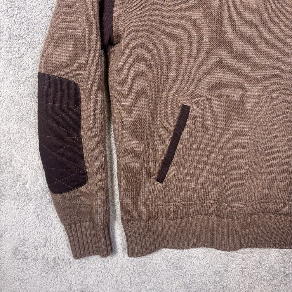 Beretta Sweater Men M Lambs Wool Lined Wind Barrier Shooting Hunting Elbow Patch - Picture 3 of 15